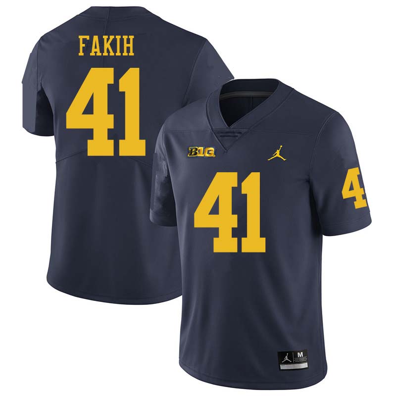 Jordan Brand Men #41 Adam Fakih Michigan Wolverines College Football Jerseys Sale-Navy